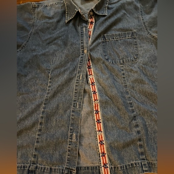 Vintage Bill Blass Women’s Plus Size 90s Style Denim Button Down Short Sleeve - Picture 9 of 10